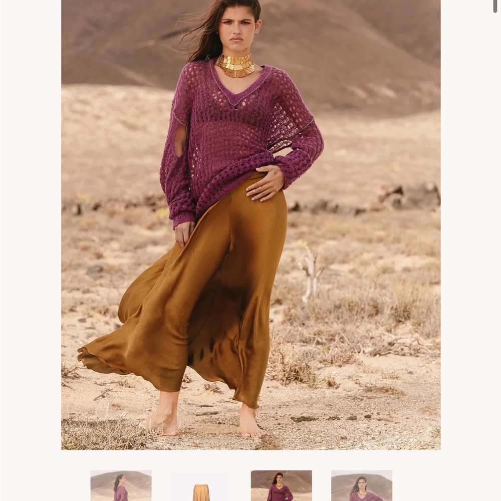 Mes Demoiselles Gold Maxi Skirt
